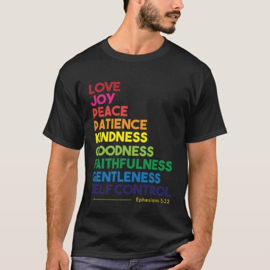 Fruit of the Spirit Love Joy Peace Christian Tシャツ (正面)