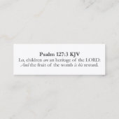 Fruit of the Womb - Psalm 127:3 KJVカードミニボックス スキニー名刺 (裏面)