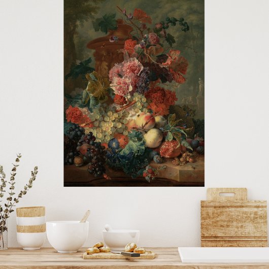 Fruit Piece by Jan van Huysum ポスター (キッチン)