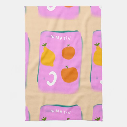 fruit print kitchen towel  キッチンタオル (縦)