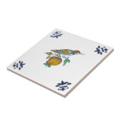 Fruit Reproとブランチ上のデルフトバードc.1650タイル タイル (側面)