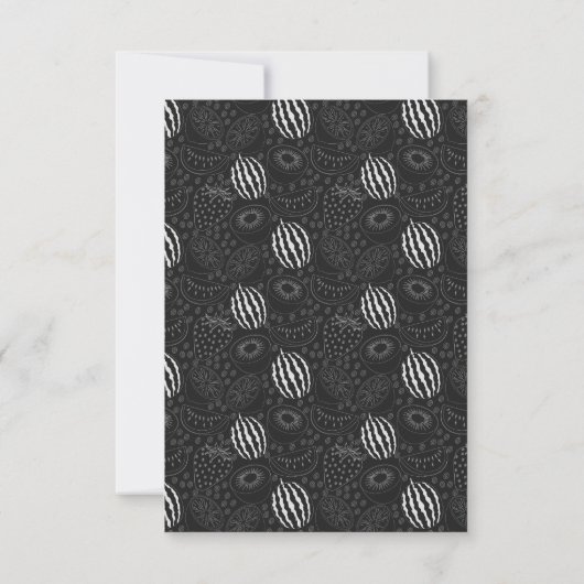 Fruit seamless pattern black and white Tropical カード (裏面)