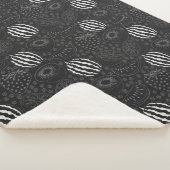 Fruit seamless pattern black and white Tropical シェルパブランケット (3/4)