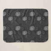 Fruit seamless pattern black and white Tropical シェルパブランケット (正面(横))