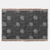 Fruit seamless pattern black and white Tropical スローブランケット (正面)
