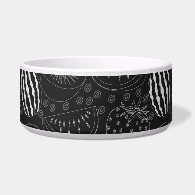 Fruit seamless pattern black and white Tropical ボウル (正面)