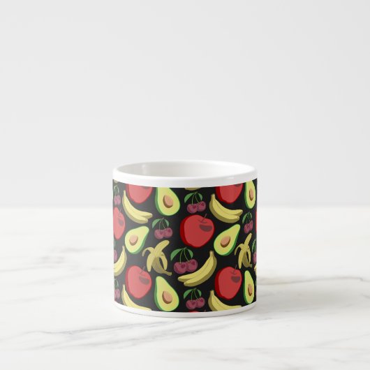 Fruit seamless pattern | colorful tropical fruit エスプレッソカップ (正面)