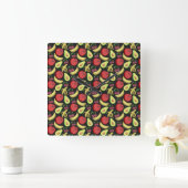 Fruit seamless pattern | colorful tropical fruit スクエア壁時計 (ホーム)