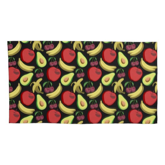 Fruit seamless pattern | colorful tropical fruit 枕カバー (裏面-右)