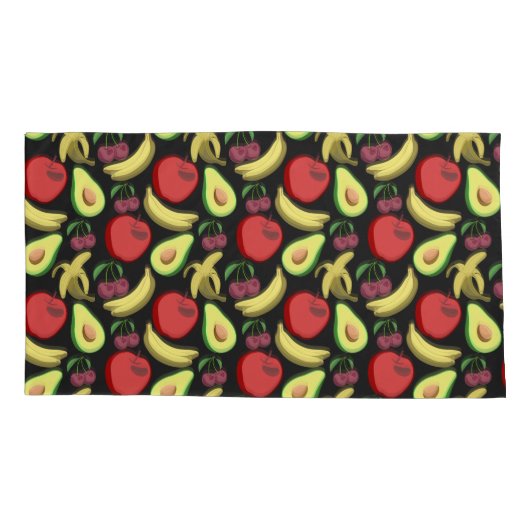Fruit seamless pattern | colorful tropical fruit 枕カバー (裏面-左)