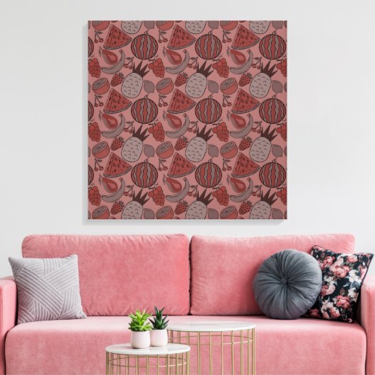 Fruit seamless pattern | Fruit surface pattern 16 キャンバスプリント (インサイチュ (リビング))