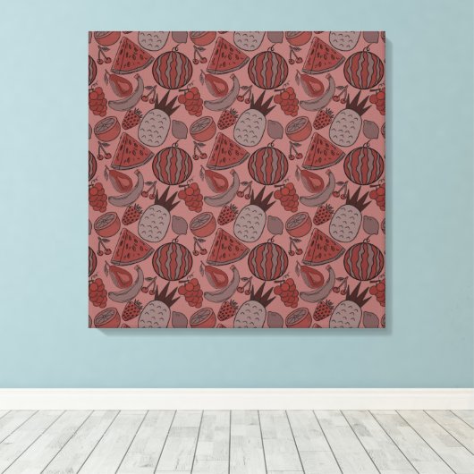 Fruit seamless pattern | Fruit surface pattern 16 キャンバスプリント (インサイチュ (ウッドフロア))