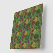 Fruit seamless pattern | Fruit surface pattern 19 スクエア壁時計 (傾斜)