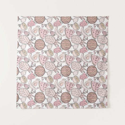 Fruit seamless pattern | Fruit surface pattern 1 タペストリー (正面(横))