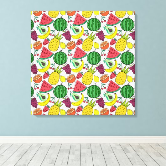 Fruit seamless pattern | Fruit surface pattern 22 キャンバスプリント (インサイチュ (ウッドフロア))