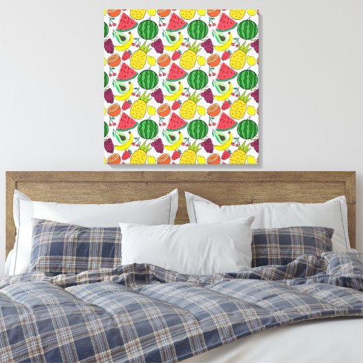 Fruit seamless pattern | Fruit surface pattern 22 キャンバスプリント (インサイチュ (寝室))