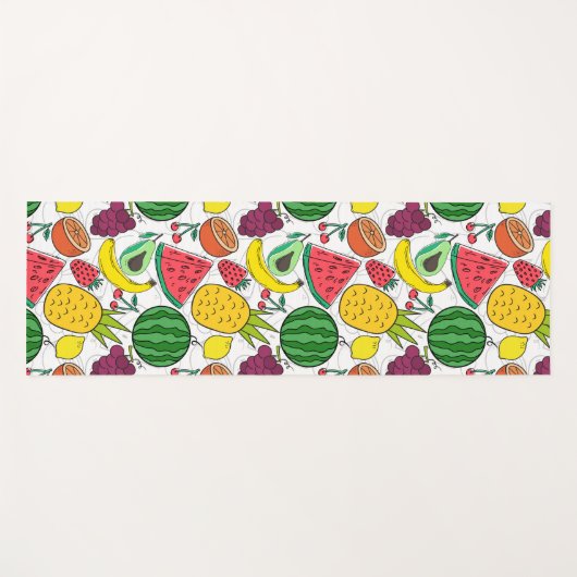 Fruit seamless pattern | Fruit surface pattern 22 ヨガマット (正面(横))