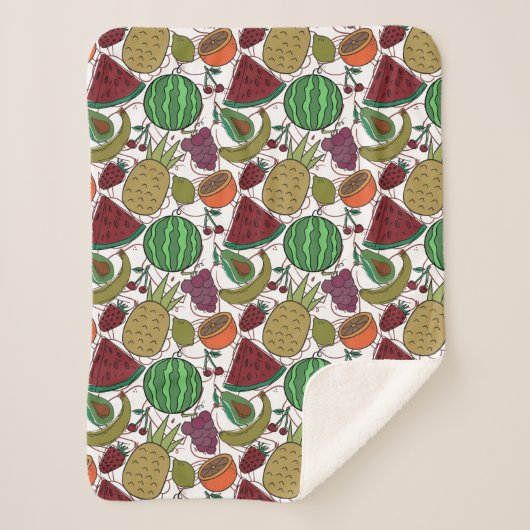 Fruit seamless pattern | Fruit surface pattern 25 シェルパブランケット (正面)