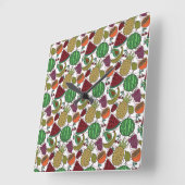Fruit seamless pattern | Fruit surface pattern 25 スクエア壁時計 (傾斜)