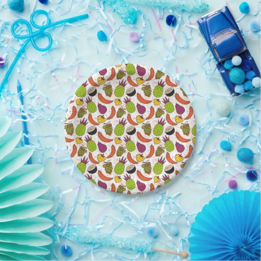 Fruit seamless pattern | Fruit surface pattern 34 ペーパープレート (パーティー)