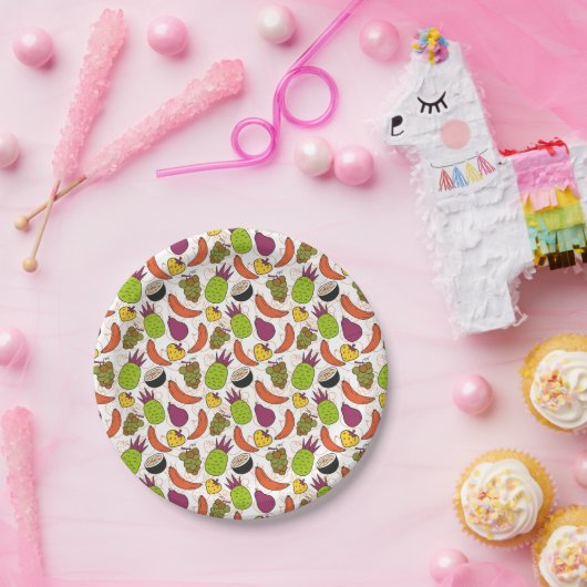 Fruit seamless pattern | Fruit surface pattern 34 ペーパープレート (パーティー)