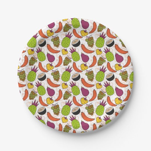 Fruit seamless pattern | Fruit surface pattern 34 ペーパープレート (正面)