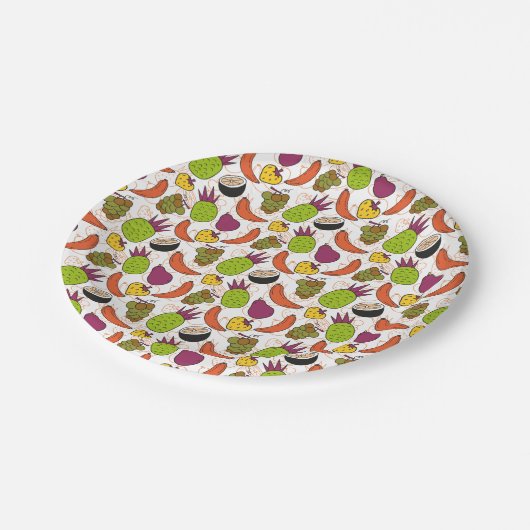Fruit seamless pattern | Fruit surface pattern 34 ペーパープレート (アングル)