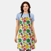Fruit seamless pattern | Fruit surface pattern 37 エプロン (着用した状態)