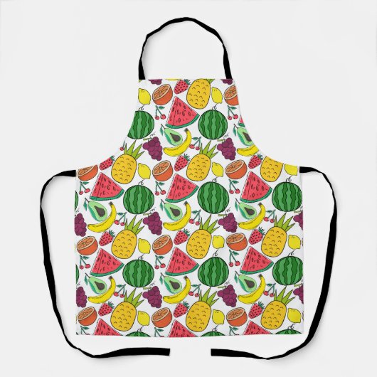 Fruit seamless pattern | Fruit surface pattern 37 エプロン (正面)