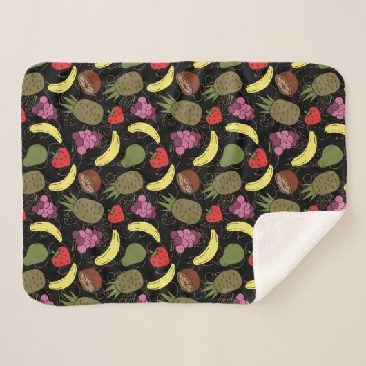 Fruit seamless pattern | Fruit surface pattern 51 シェルパブランケット (正面(横))