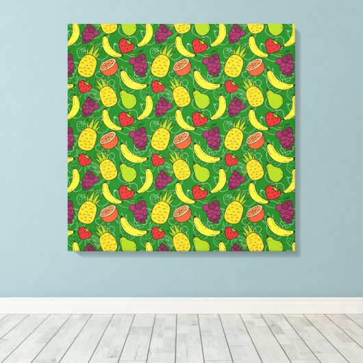 Fruit seamless pattern | Fruit surface pattern 7 キャンバスプリント (インサイチュ (ウッドフロア))