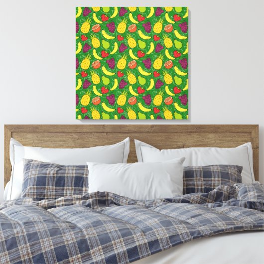 Fruit seamless pattern | Fruit surface pattern 7 キャンバスプリント (インサイチュ (寝室))