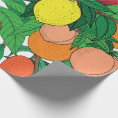 Fruit seamless pattern, hand drawn sketch, orange, ラッピングペーパー (角)