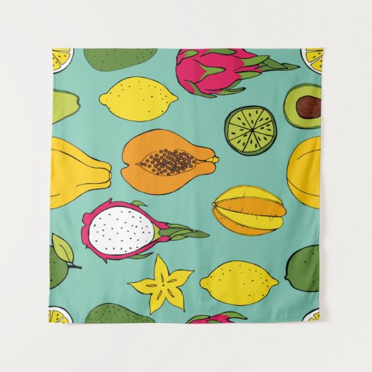 Fruit. Seamless vintage pattern タペストリー (正面(横))