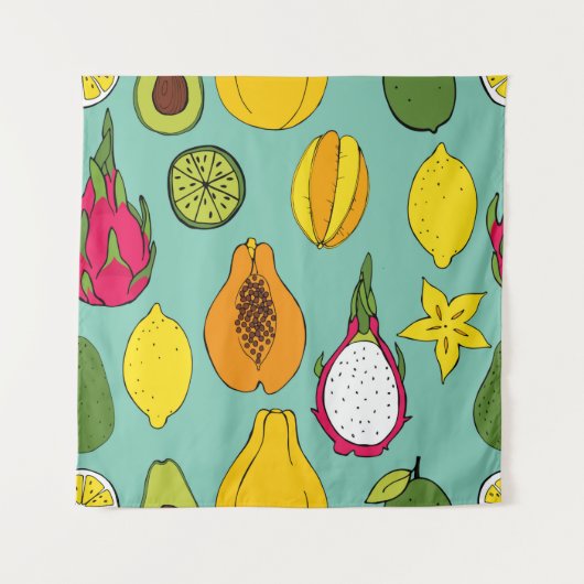 Fruit. Seamless vintage pattern タペストリー (正面)