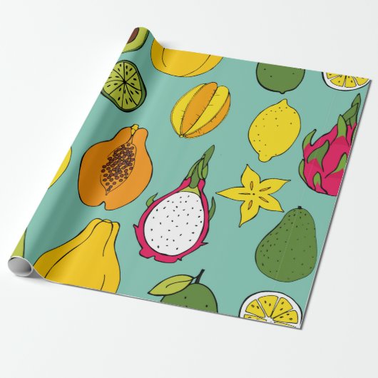 Fruit. Seamless vintage pattern ラッピングペーパー (アンロールド)