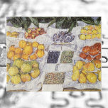 Fruit Stand by Gustave Caillebotte, Vintage Art ジグソーパズル<br><div class="desc">Fruit Displayed on a Stand (1882) by Gustave Caillebotte is a vintage impressionism fine art still life painting. Local farms displaying grapes, tomatoes, apples, pears, and other organic produce for sale at an open air farmer's market. About the artist: Gustave Caillebotte (1848-1894) was a French painter, member and patron of...</div>