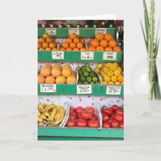 Fruit Stand, Columbus Avenue，ニューヨーク，ニューヨーク カード (正面)