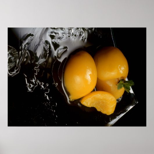 fruit still life black poster ポスター (正面)