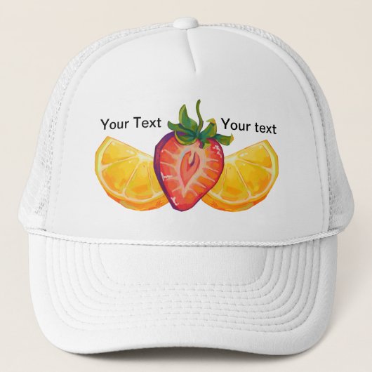 Fruit, Strawberry, orange キャップ (正面)