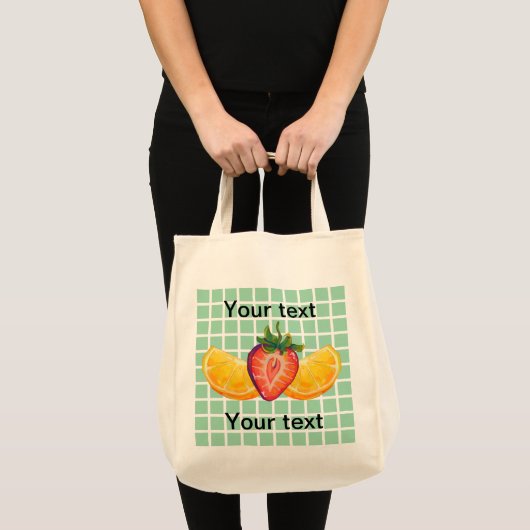 Fruit, Strawberry, orange トートバッグ (正面(商品))