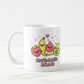 Fruit-tastic Friends – Cute Kawaii Fruit Design コーヒーマグカップ (左)
