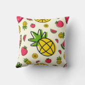 Fruit themed pineapple, strawberry, watermelon クッション (裏面)