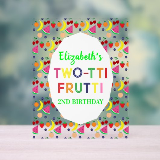 Fruit Two-tti Frutti 2nd Birthday アクリルサイン (ニュートラル)