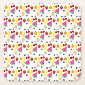 Fruit Two-tti Frutti 2nd Birthday スクエアペーパーコースター (正面)