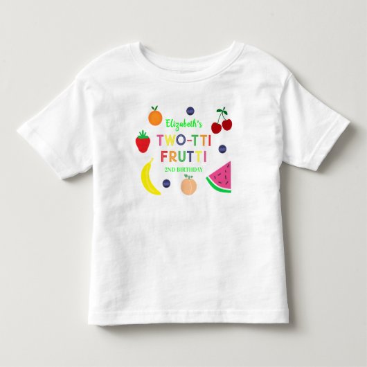 Fruit Two-tti Frutti 2nd Birthday トドラーTシャツ (正面)
