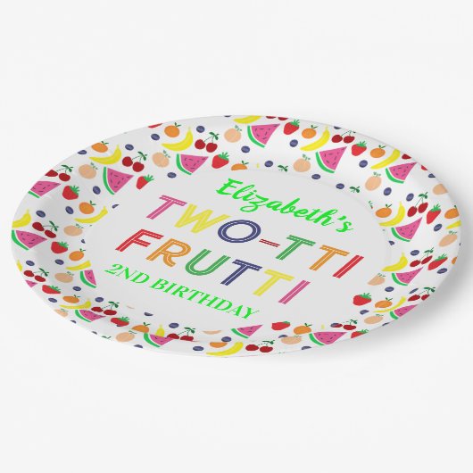 Fruit Two-tti Frutti 2nd Birthday ペーパープレート (アングル)