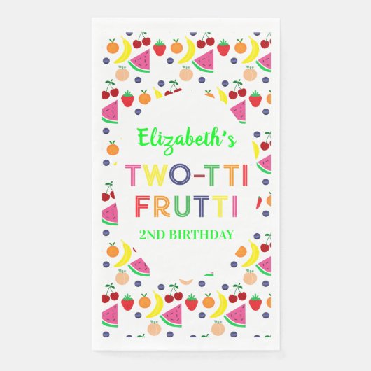 Fruit Two-tti Frutti 2nd Birthday Napkins (正面)