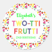 Fruit Two-tti Frutti 2nd Birthday Sticker ラウンドシール (正面)