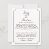 Fruit Vase Burgundy Wedding Thank You Card セーブザデート (正面)